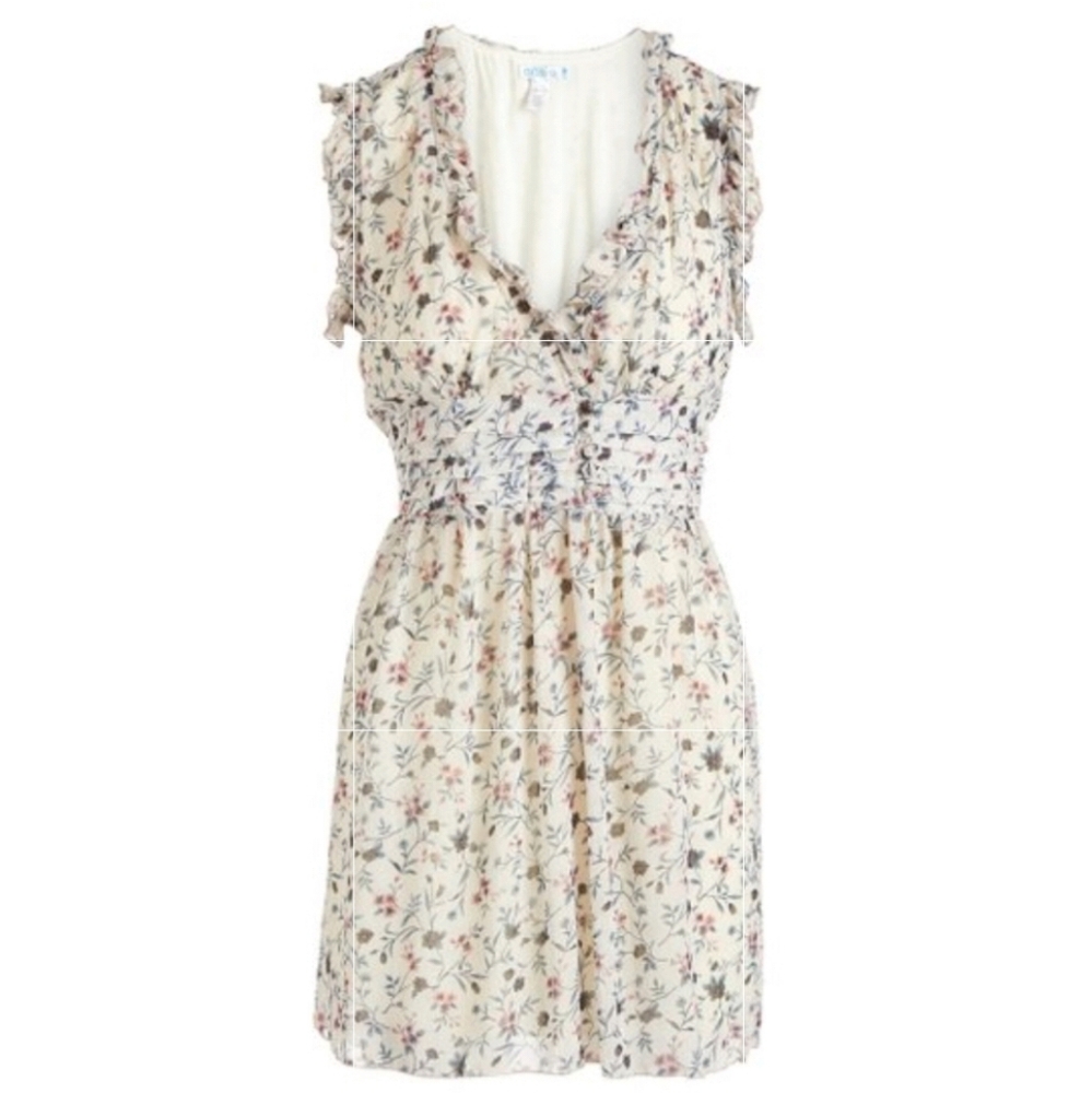 NWT OB2-12 Floral Flutter Sleeve Dress